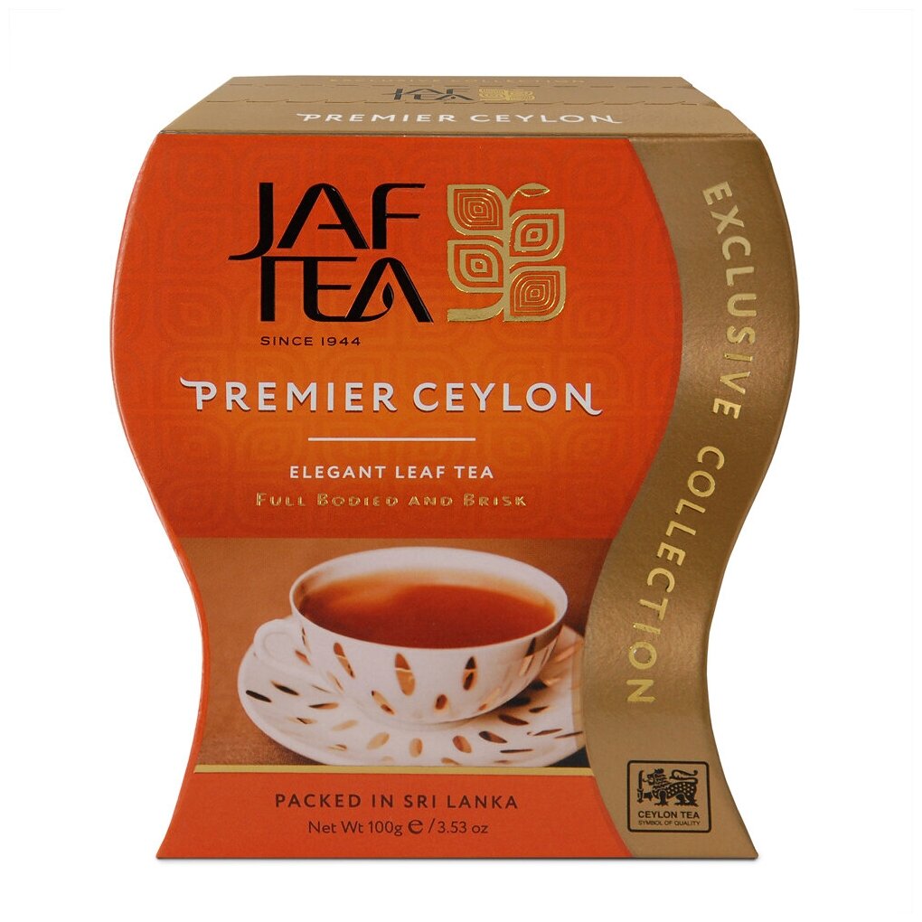 Чай чёрный JAF TEA Premier Ceylon листовой, сорт FBOP, 100 г.