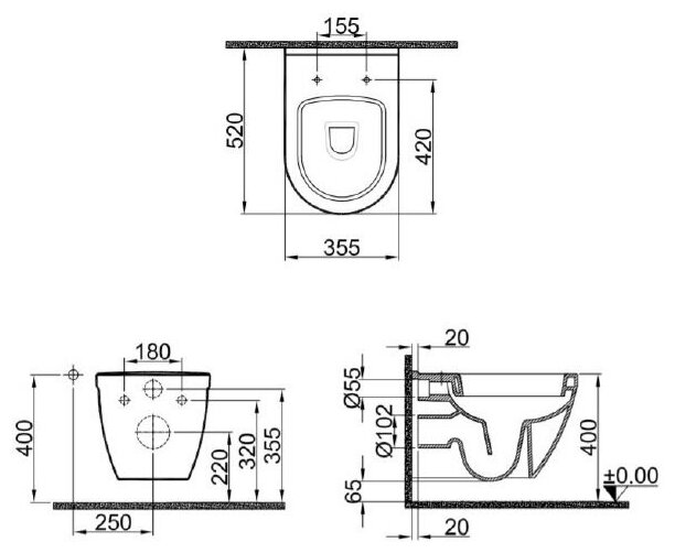 Унитаз подвесной Kale IDEA 2.0 310200100280+310200700032 (7112566400) - фотография № 3