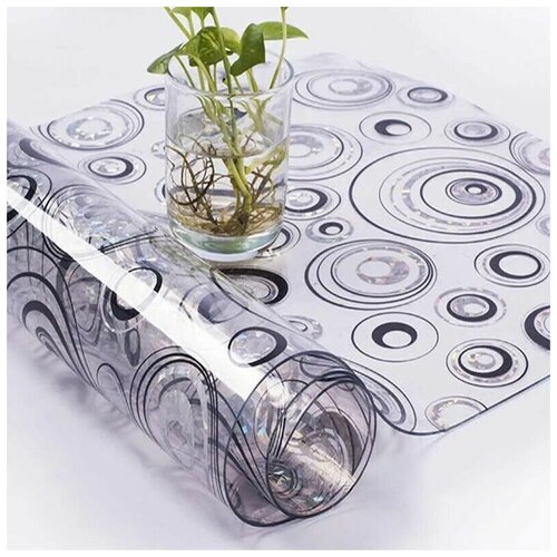 Силиконовая скатерть, гибкое мягкое стекло DecoMir голографический рисунок
