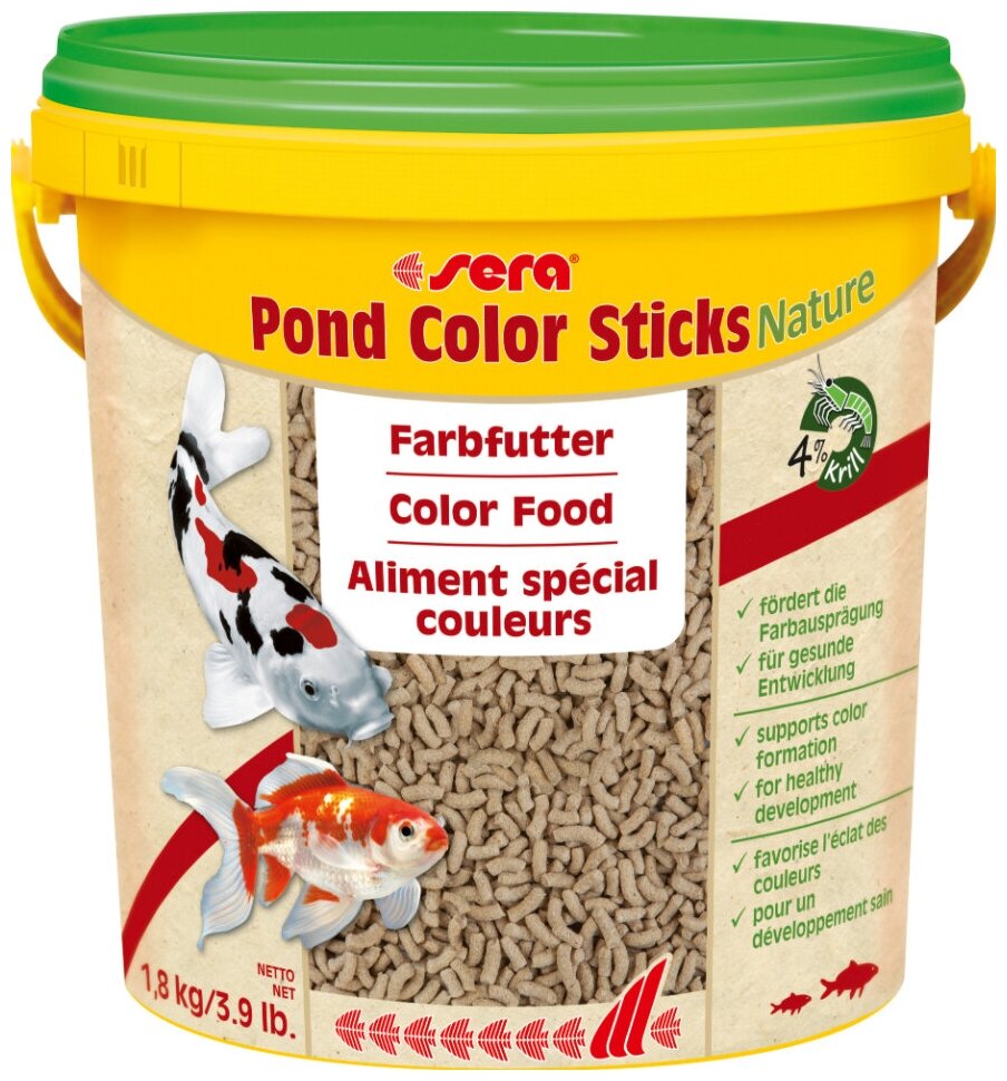 Корм для прудовых рыб Sera COLOR STICKS, гранулы, 10 л