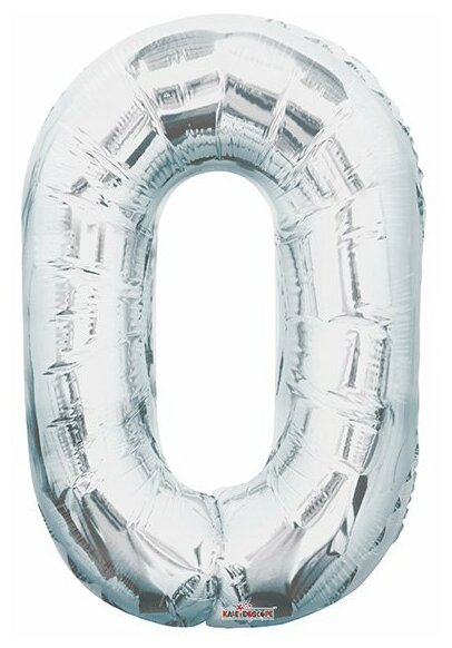 Фигура Цифра 0 серебро 34"/86 см шар фольгированный