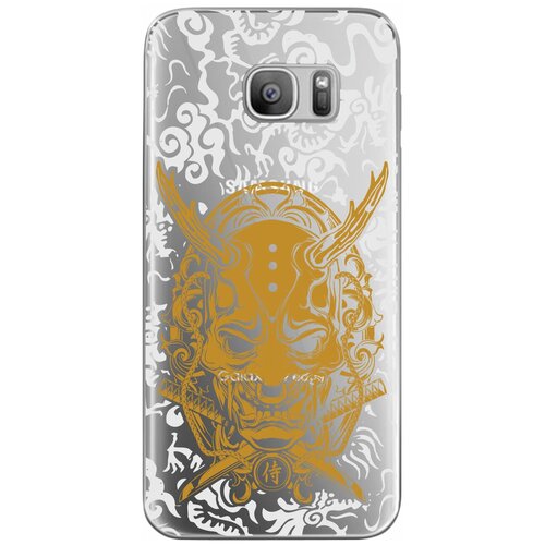 Силиконовый чехол Mcover на Samsung Galaxy S7 с рисунком Золотая маска Они / Японский Демон силиконовый чехол mcover для samsung galaxy a52 с рисунком золотая маска они японский демон