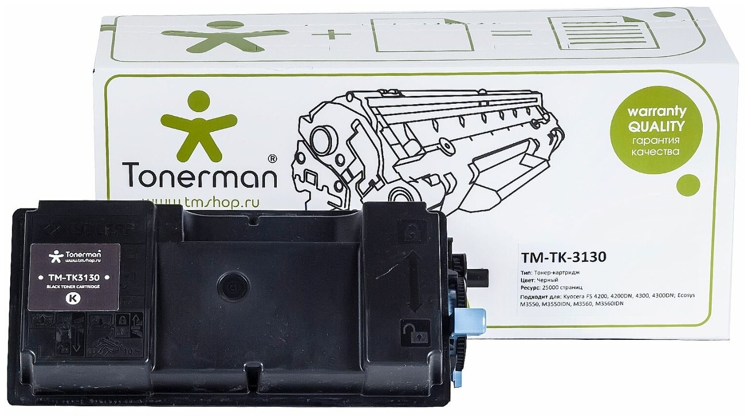 Картридж Tonerman TK-3130 для Kyocera Mita FS 4200, 4200DN, 4300, 4300DN; Ecosys M3550, M3550IDN, M3560, M3560IDN