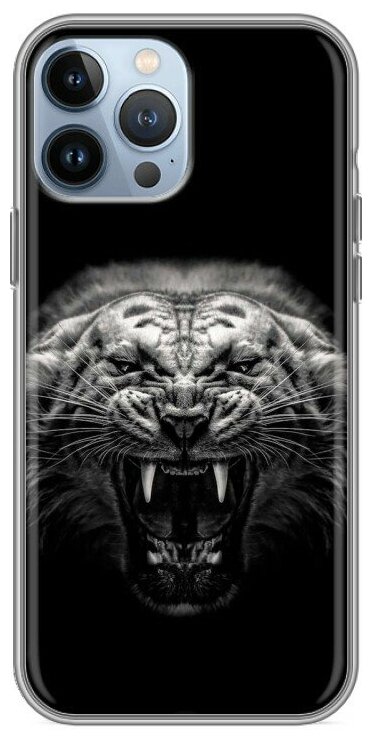 Дизайнерский силиконовый чехол для Айфон 13 Про Макс / Iphone 13 Pro Max Рычащий тигр