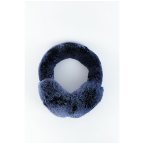 фото Зимние меховые наушники carolon синие / женские теплые наушники / стильные зимние аксессуары