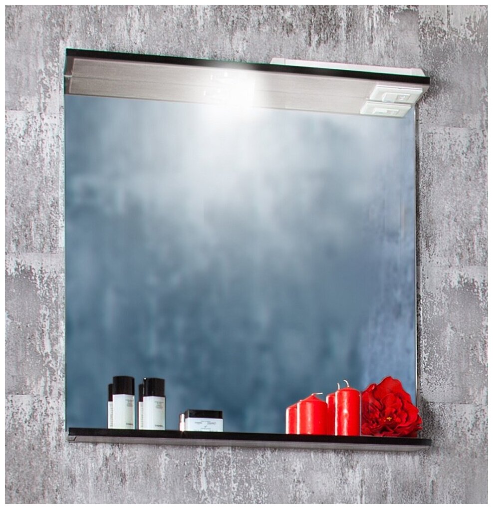 Зеркало для ванной Лофт 100 Метрополитен грей с двумя шкафчиками