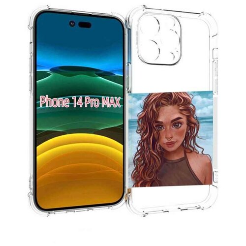 Чехол MyPads девушка-с-пирсингом-на-море женский для iPhone 14 Pro Max задняя-панель-накладка-бампер