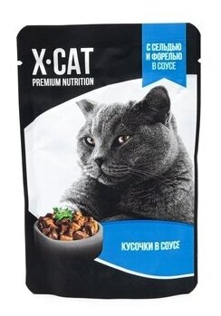 Влажный корм для кошек X-CAT с уткой и печенью в соусе 85 г - фотография № 2