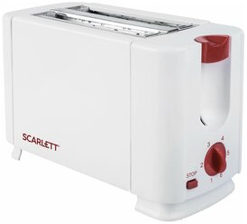 Тостер SCARLETT SC-TM11013, 700 Вт, 2 тоста, 6 режимов, сталь, белый