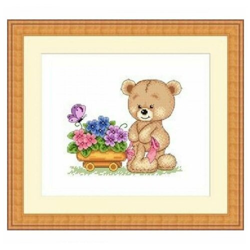Набор для вышивания Сделано с любовью Иду в гости 15x20 см, Медведи Детские Животные Цветы