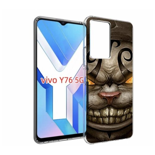 Чехол MyPads злой котик с желтыми глазами для Vivo Y76 5G задняя-панель-накладка-бампер чехол mypads злой котик с желтыми глазами для oppo a96 5g reno7 lite reno 7z f12 pro 5g задняя панель накладка бампер