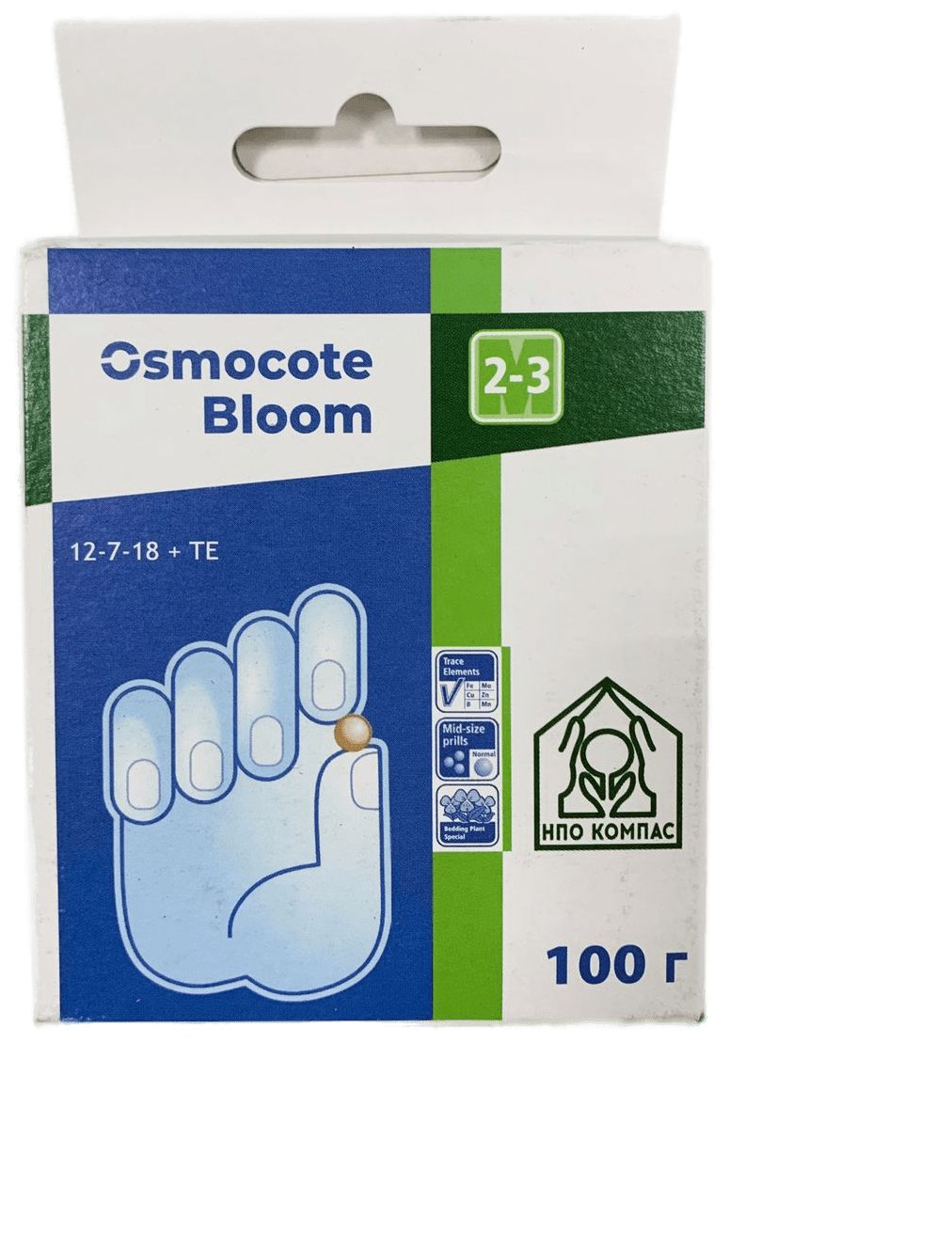 Осмокот Блюм 12-7-18+ мэ, удобрение пролонгированного действия 2-3 месяца Osmocote Bloom (Голландия), 0,1 кг