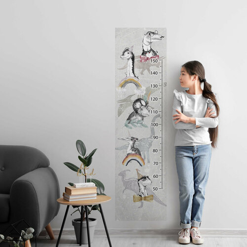 Ростомер детский на стену наклейка DINO 2 для измерения роста OnPrint