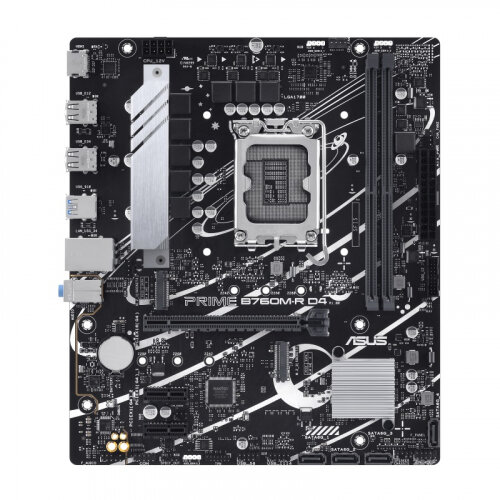 ASUS Материнская плата Asus PRIME B760M-R D4 Soc-1700 Intel B760 2xDDR4 mATX AC`97 8ch(7.1) 2.5Gg RAID+HDMI