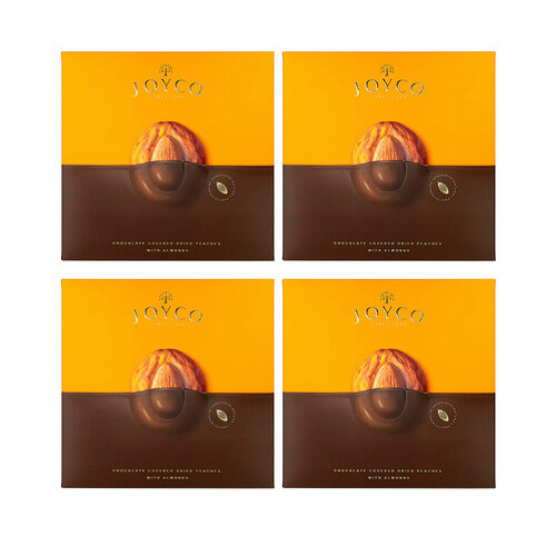 Шоколадные конфеты JOYCO Сухофрукт персика в шоколаде с миндалем 190 гр. - 4 шт