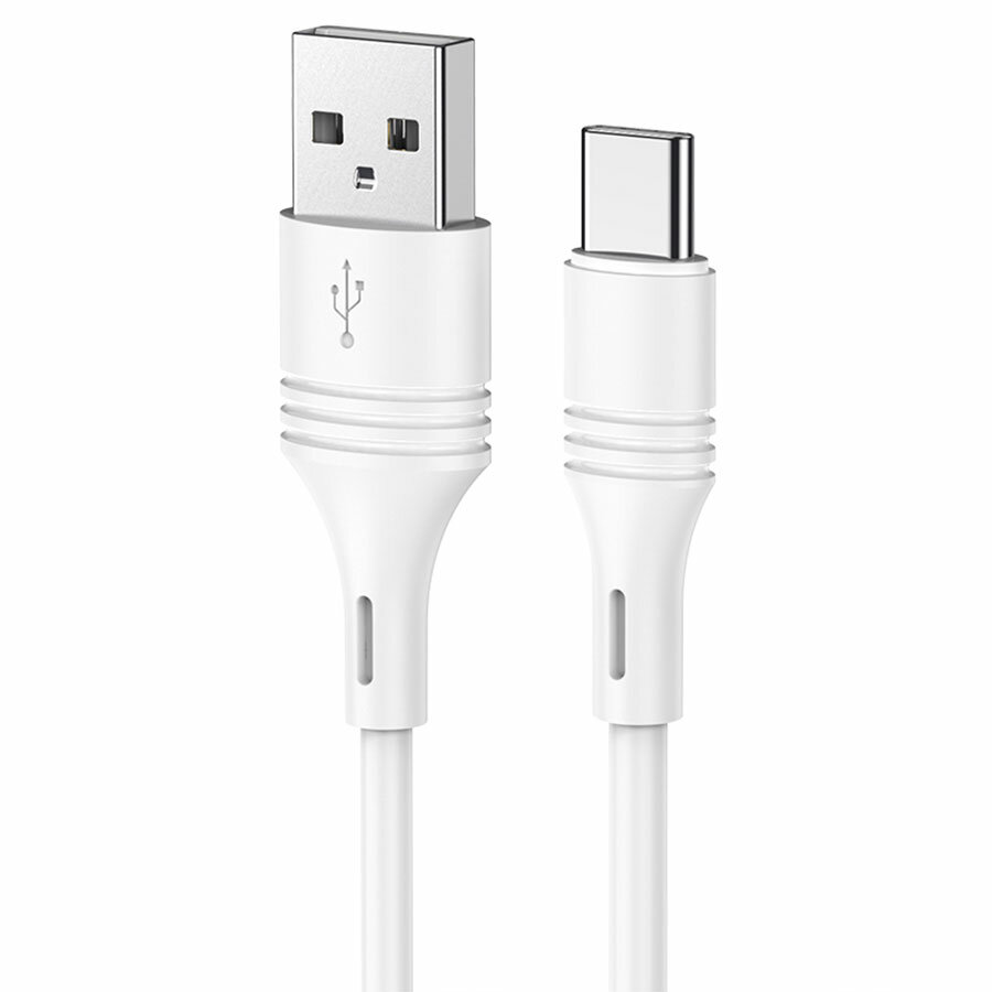 Кабель USB BOROFONE BX43 CoolJoy USB - Type-C, 3A, 1 м, белый