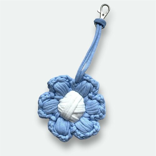 фото Брелок knit knot, вязаная фактура, голубой