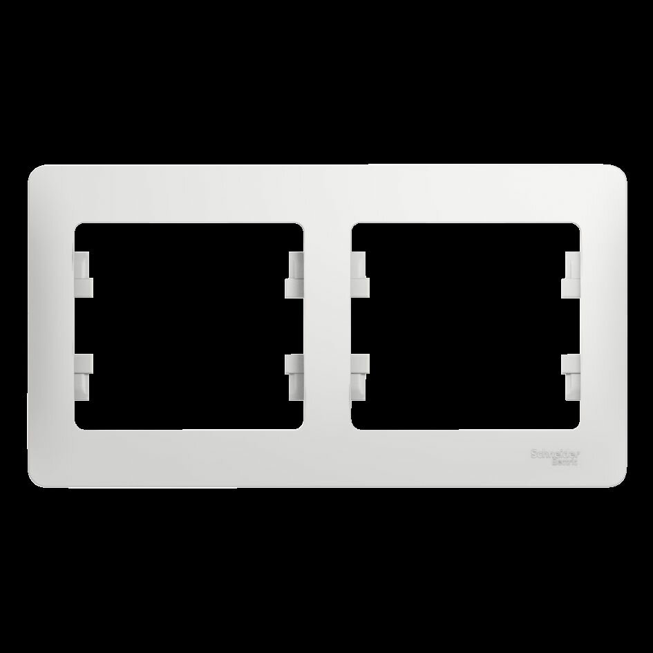 Рамка 2 поста Schneider Electric GLOSSA, белый GSL000102 10 штук — фото 1