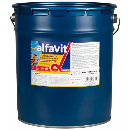 Эмаль Alfavit ПФ-115, глянцевая, черный, 0.9 кг
