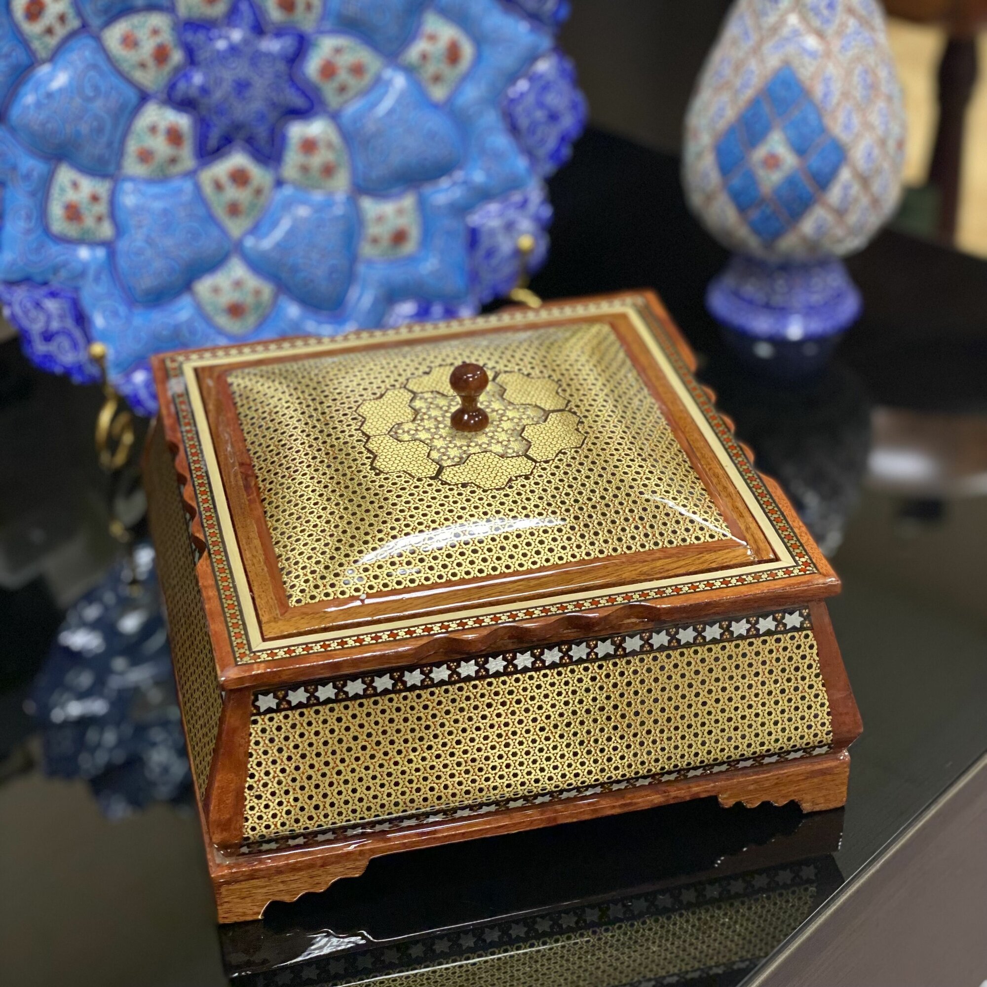 Шкатулка "Хатам" Персидский базар, ручная работа, 9x21x21 см — фото 1