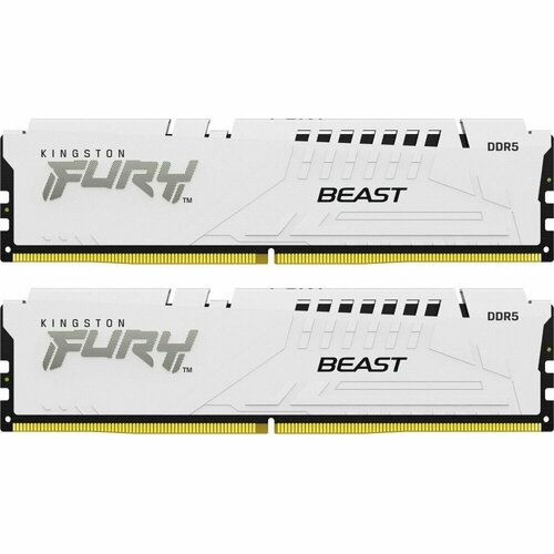 Модуль памяти Kingston 32GB 2x16GB DDR5 6000MTs CL36 FURY Beast White EXPO Non-ECC Unbuffered DIMM Kit of 2 1RX8 36-44-44 135V 288-pin 16Gbit 14713₽