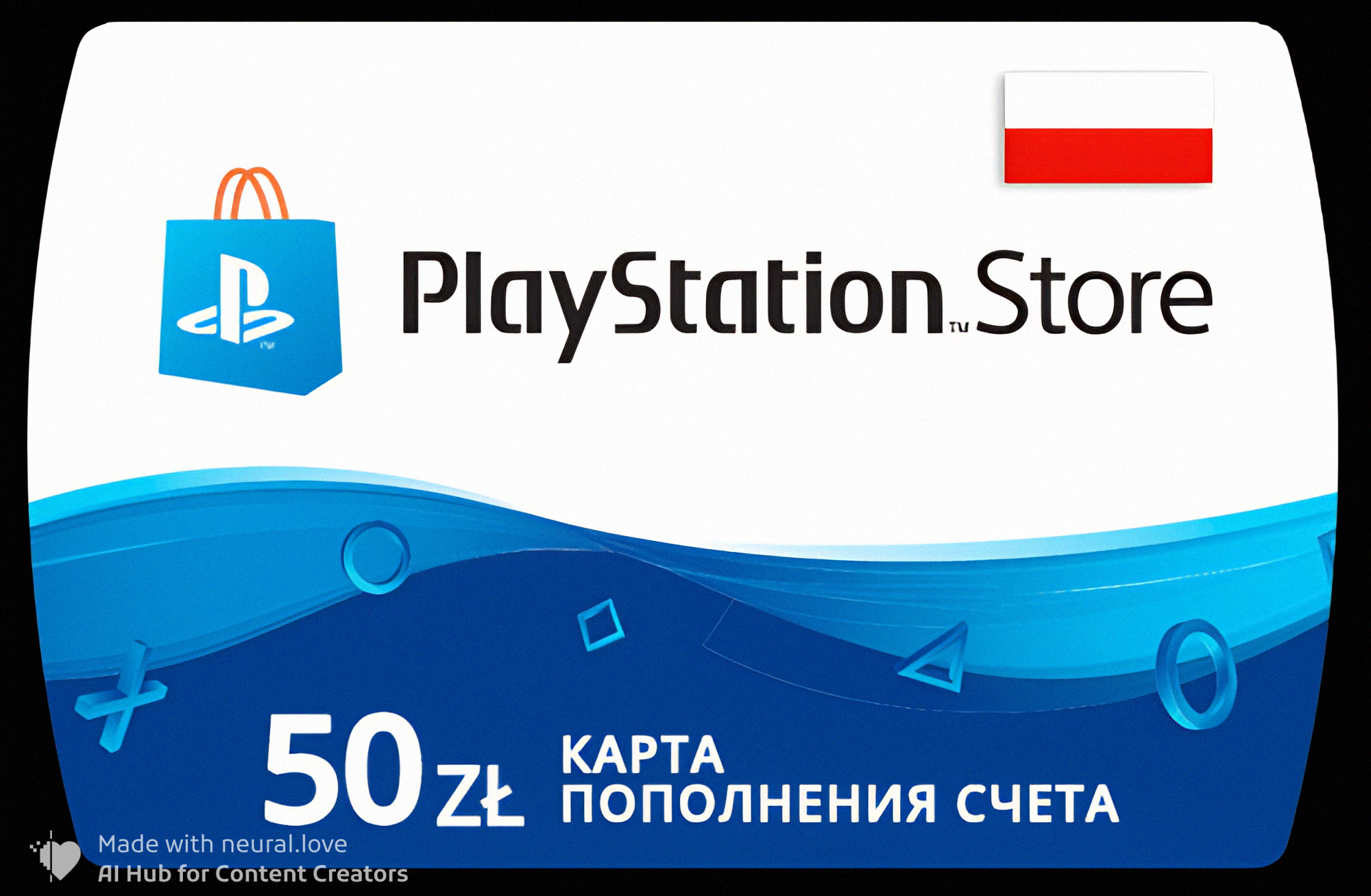 Код активации: Пополнение счета Playstation Store - 50 PLN (50 польских злотых)