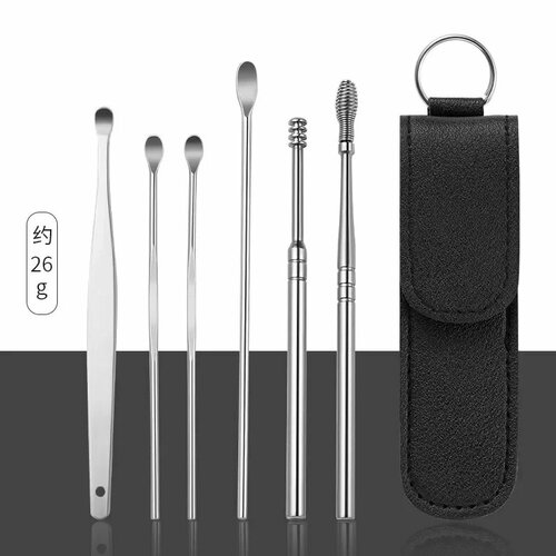 Набор для чистки ушей Xiaomi Youpin из нержавеющей стали 6 шт Black 292₽