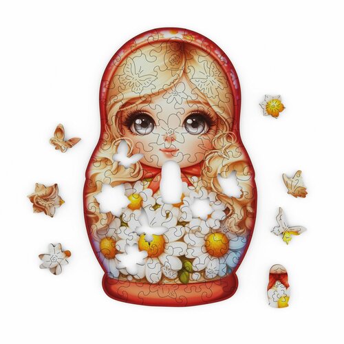 Деревянный пазл-матрешка 8 марта