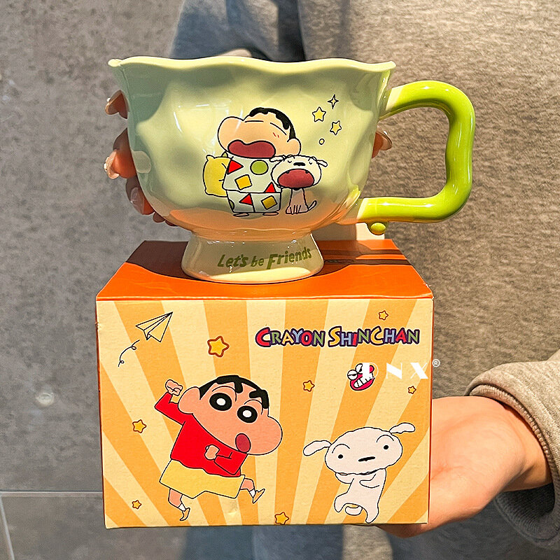 Crayon Shin-chan чашка домашняя питьевая кружка для воды керамическая кружка для заваривания завтрака кофе чашка для девушки высокая стоимость офис
