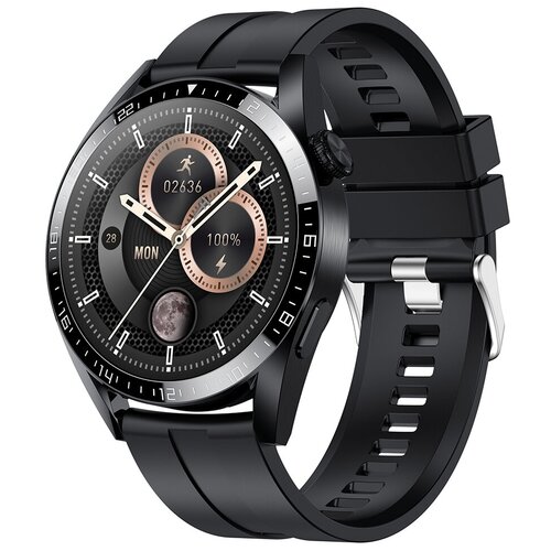 Круглые Смарт часы NFC NEW GENERATION One Touch Круглые Умные часы новинка 2022 Умные часы для Android IOS Голосовой помощник Черные 288000₽