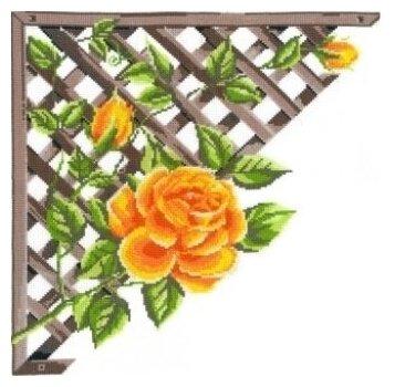 Набор для вышивания мулине нитекс арт.0249 Ветвистая желтая роза 32х32 см