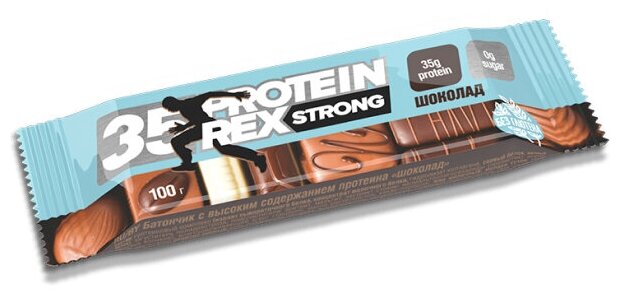 Протеиновый батончик Protein Rex Strong Шоколадный 100г - фото №2