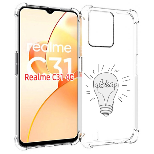 Чехол MyPads лампочка-с-идеей для OPPO Realme C31 задняя-панель-накладка-бампер