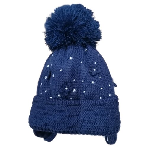 Шапка , размер 44-46, синий подростковая шапка для девочки шапка осенняя зимняя серый 56 58 р р