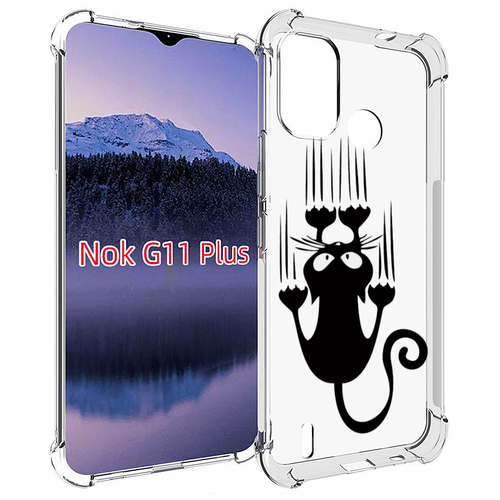 Чехол MyPads Свисающий-кот для Nokia G11 Plus задняя-панель-накладка-бампер чехол mypads кот части лица для nokia g11 plus задняя панель накладка бампер