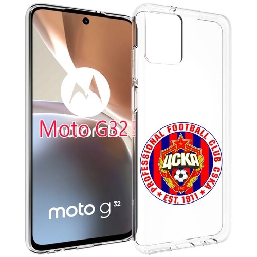 Чехол MyPads ФК ЦСК логотип для Motorola Moto G32 задняя-панель-накладка-бампер