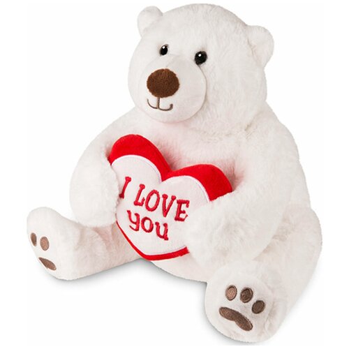 Мягкая игрушка Maxitoys Белый Медведь с Сердцем , 23 см. MT-SUT072005-23