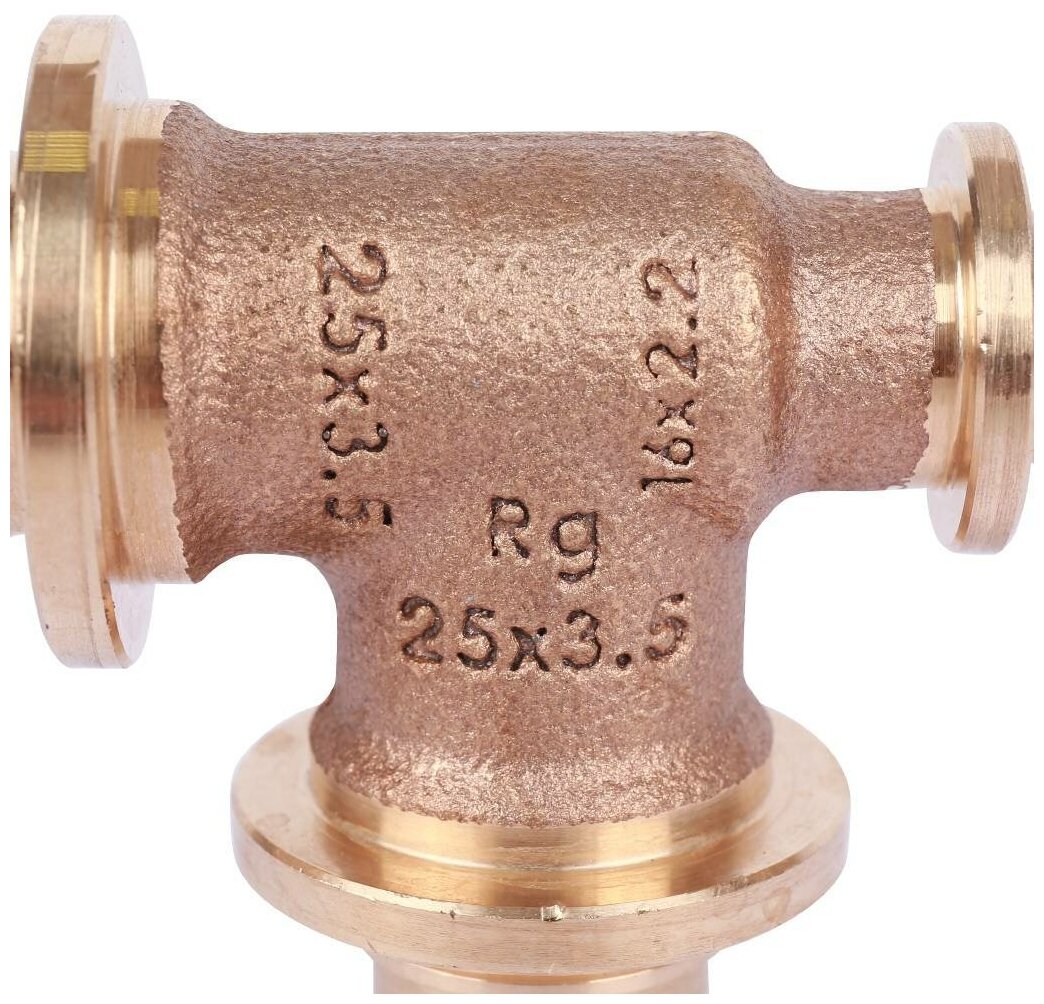 Platinum RX 13777401001 Тройник с уменьшенным боковым проходом (2 x 25 мм, 16 мм, бронза) REHAU - фото №6