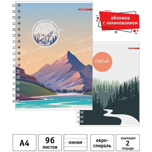 Тетрадь общая, 96л, А4, линия, Academy Style, 2 шт., 12017/2