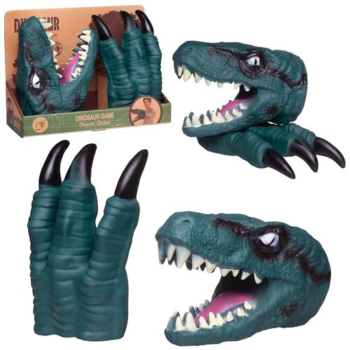 Игрушка на руку Голова и когти динозавра сине-зеленые, игровой набор, в коробке - Junfa Toys [WA-14622/сине-зеленые] игрушка на руку junfa голова динозавра зубастая коричневая