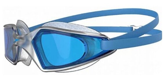 Очки для плавания Speedo Hydropulse, 8-12268D647, голубые линзы, прозрачная оправа