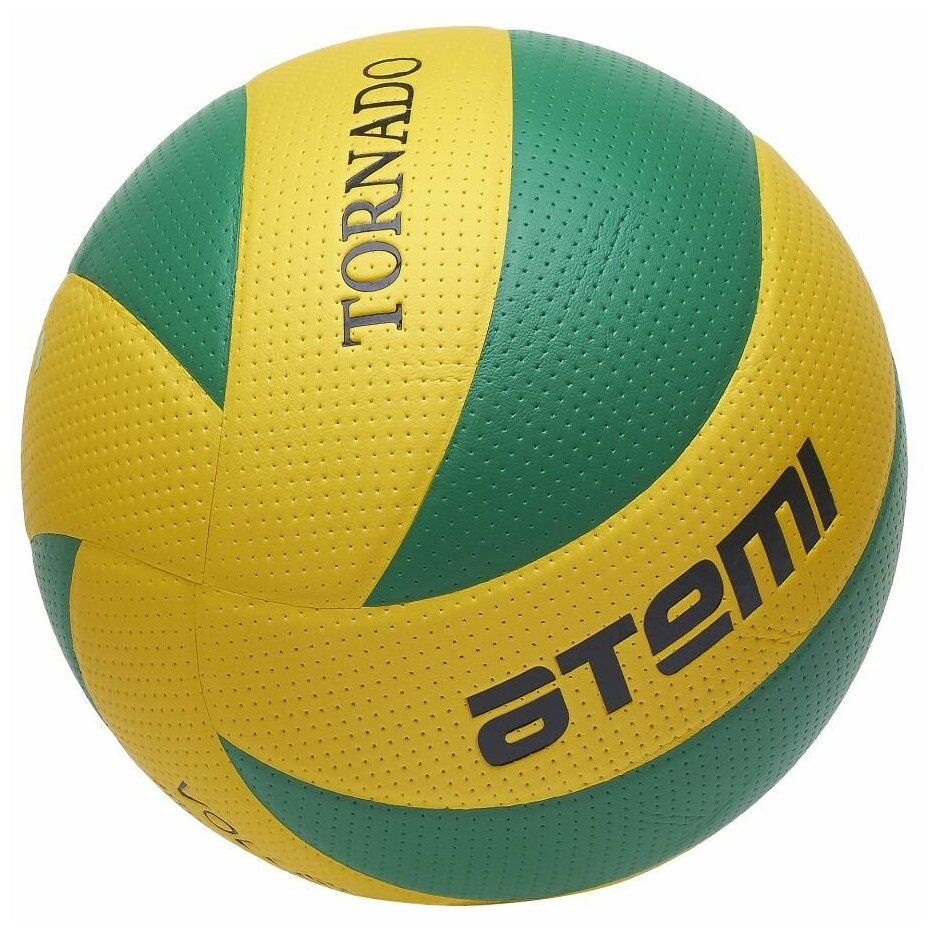 Мяч волейбольный Atemi TORNADO, синтетическая кожа PVC,желт-зел,00000136422