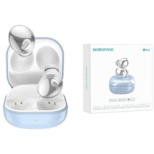 Bluetooth-наушники BOROFONE BW10 Magic rhyme true wireless BT Earphone серебристо-голубые