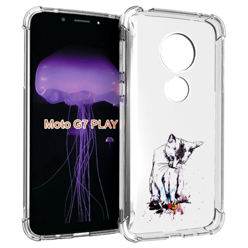 Чехол MyPads кот и микки для Motorola Moto G7 Play задняя-панель-накладка-бампер