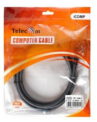 Кабель аудио-видео Telecom TCG750-1M, DisplayPort (m) - DisplayPort (m) , 1м, GOLD серый Noname - фото №13