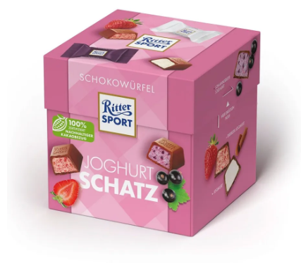 Шоколадные конфеты Ritter Sport Joghurt Schatz - 176 гр. (Германия) Йогуртовая начинка Риттер Спорт набор конфет подарочный. - фотография № 1