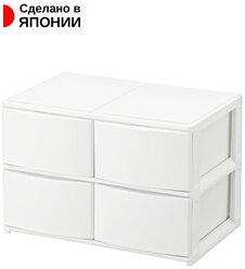 Органайзер для хранения белый с 4 выкатными ящиками 39х26.5х26.5 см