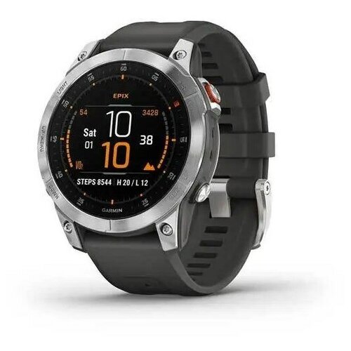 Мультиспорт.часы Garmin Epix gen.2 Sapphire, amoled-дисплей, серый стальной (010-02582-01)