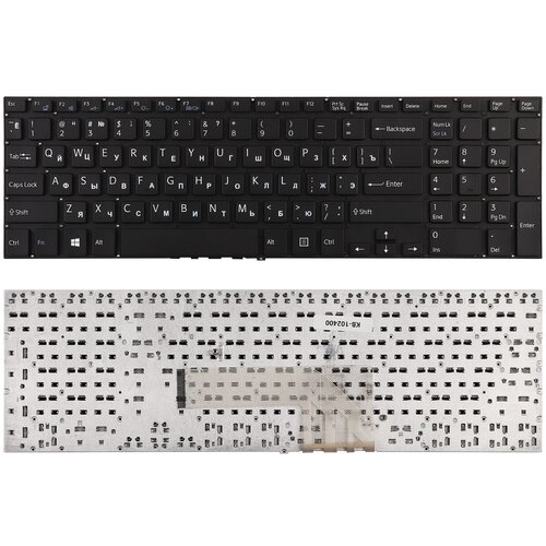 Клавиатура для ноутбука Sony Vaio Fit 15 FIT15 SVF15 SV Series Плоский Enter Черная без рамки PN 9ZNAEBQ00R 962₽