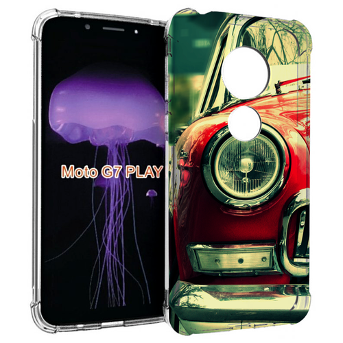 Чехол MyPads Винтажная-машина мужской для Motorola Moto G7 Play задняя-панель-накладка-бампер
